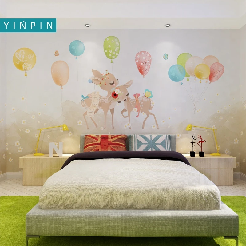 Custom spotted deer waterproof 3d design wallpaper mural for kids bedroom walls
