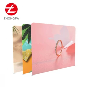 Custom Trade Show Fabric Adjustable Portable Advertising Display Screen Custom Printed Graphic Wall Telescopic Backdrop Stand