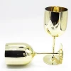 Custom Unbreakable Plastic Gold goblet wine glass