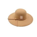 Custom women's Summer Beach Panama Wide Brim Sun Straw Floppy Hat sun uv protection foldable female straw hats with rope