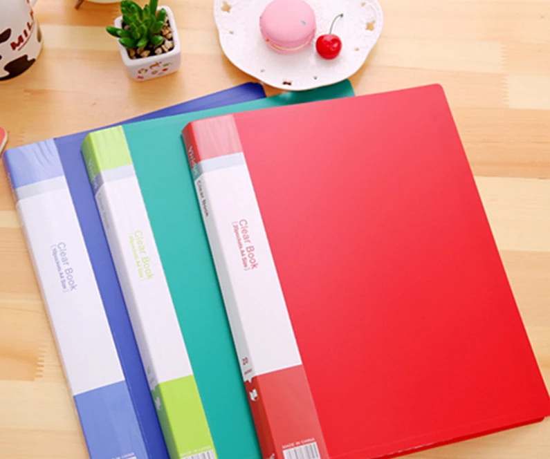 Customized Clear Pockets File A4 Size PP Plastic Display Book A4 Size Refillable File Folder