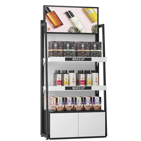 Beauty Product Rack Buy Customized Double-sided Display Rack Cosmetics Island Rack Skincare ...