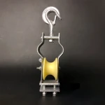Customized galvanized steel frame nylon wheels cable pulley block Hanging Cable Roller