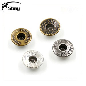 Customized metal accessories denim jean button rivet