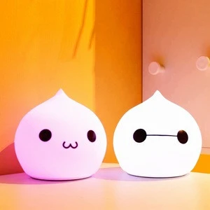 Cute USB Adorable water drop shape Silicone LED Night Light, Touch Sensor LED Table Lamp