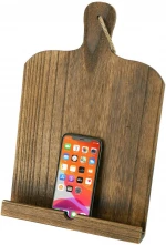 Cutting Board Cookbook Holder Wooden Recipe Book Pad Tablet Stand Tray