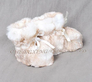 CX-SHOES-07 Genuine Rabbit Fur Baby Shoes