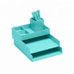 Desk top Stationery drawer stackable plastic office paper Tray file desk organizer set