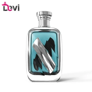 Devi New Design Glass Perfume Bottles 100ML Mens Square Parfum Bottle Fragrance Sprayer Atomizer Refillable Empty Container