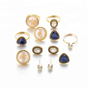diamond earring ring costume gold jewelry sets women