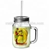 Different Colors Available 500ml Mason Jar With Plastic Lid &amp; Straw
