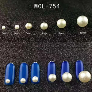 Different size white pearl powder nails Cotton pearls without holes nails pearl 3d for nail art accessories