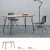 Import dining room furniture chair and table set  steel designs wood MDF top dining table and 6 chairs set from China