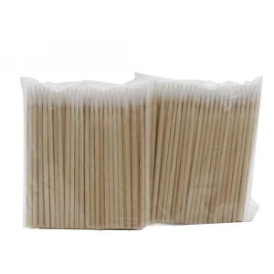 Disposable Pointed Cotton Swab Wooden Stick Cotton Swab With One Sharp Tipped