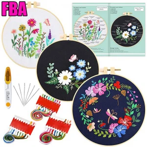 DIY Embroidery kit  Flower Handwork Needlework cross stich embroidery kit with instructions