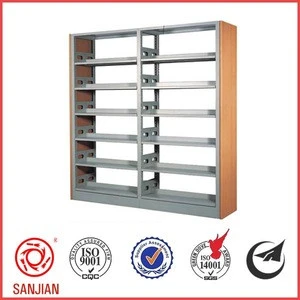 double side metal book shelf used library furniture