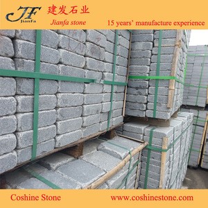 Driveway tumbled stone brick china G654 grey granite paving stone