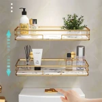 Durable Using Low Price Gold Bathroom Organizer Metal Display Rack Storage
