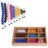 Early Childhood Mathematics 1-9 Wooden Colored Beaded Sticks teaching tools montessori maths toys for children
