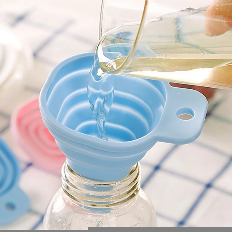 Eco Collapsible Silica gel Funnel Kitchen Accessories Oil Vinegar Seasoning Water Juice Funnels