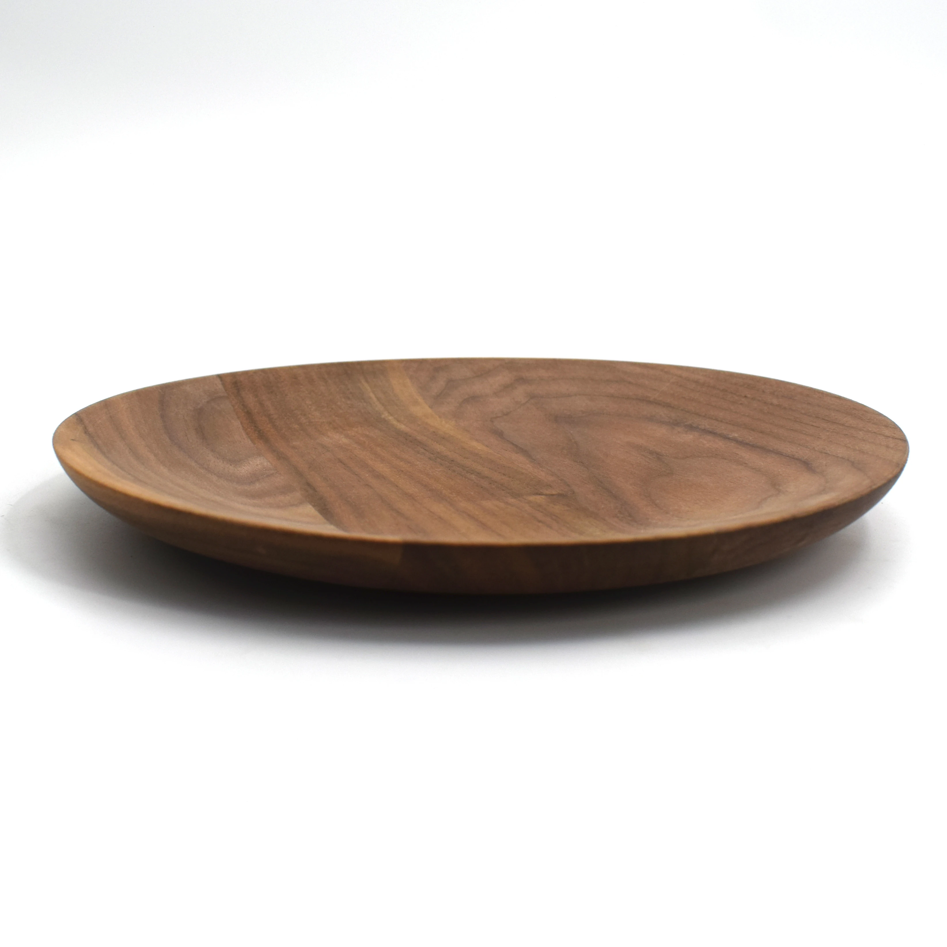 Eco-Friendly Creativity Reusable Food Fruit Dish Round Snack Breakfast Serving Wooden Plates