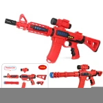 Educational Game Toys Plastic Submachine Gun  with light and sound Electronic Magnetic gun toys diy model for kids