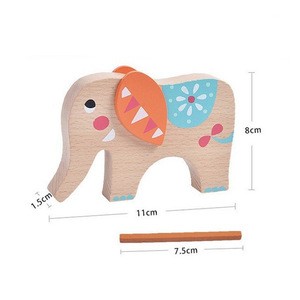 Educational Montessori Toys Wooden Blocks Toys Elephant/Camel Stacking Balance Wood Toys