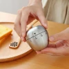 Egg shape kitchen Timers Stainless Steel Cooking Clock Cooking Countdown 60 Minutes Alarm Mechanical Countdown