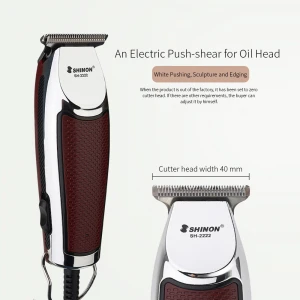 Electric corded Hair Clipper Professional Hair Trimmer Men burgendy Barber Salon Hair Cutting Machine with Cord