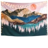 Factory Custom Mountain Moon Tapestry Wall Hanging  Forest Nature Landscape Printed Tapestry