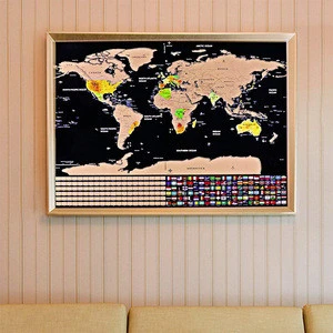 Factory direct scratch off travel map of the world poster