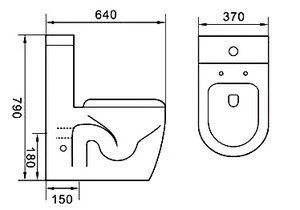 Factory directly supplies ceramic two-piece P-trap or S-trap wc washdown toilet 6010