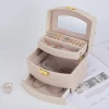 Factory Low Price Earrings Multi-Layer Portable Jewelry Storage Box Leather Ring Box Jewelry Gift Box