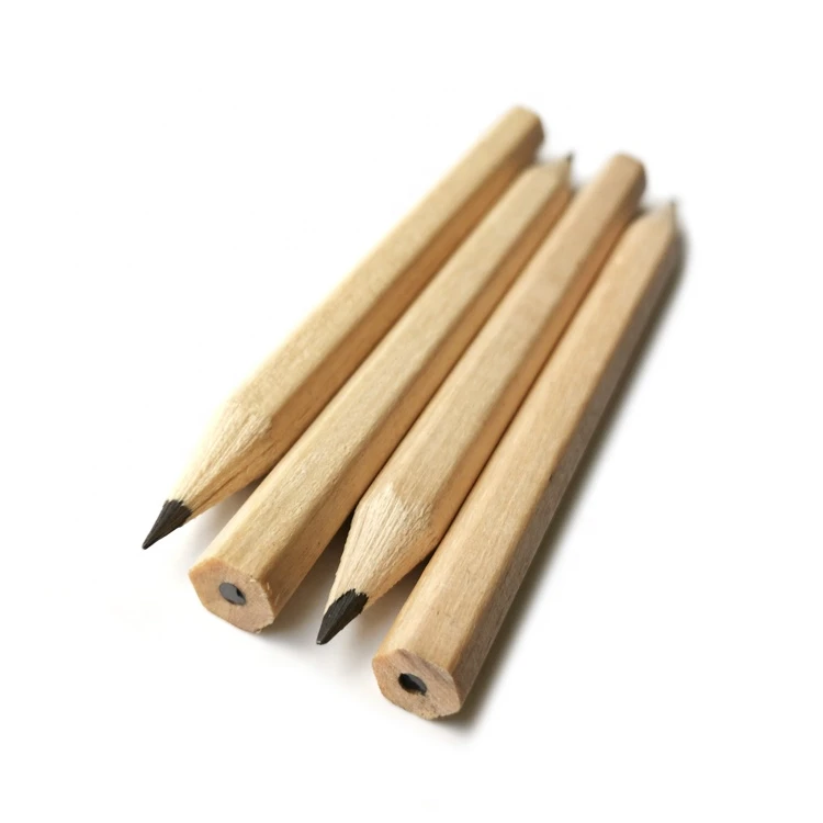 Factory Supply Non Toxic Promotional Short Hexagonal Raw Wood HB Pencil