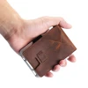 Factory Wholesale  Id Card Clip Mens Wallet Genuine Leather