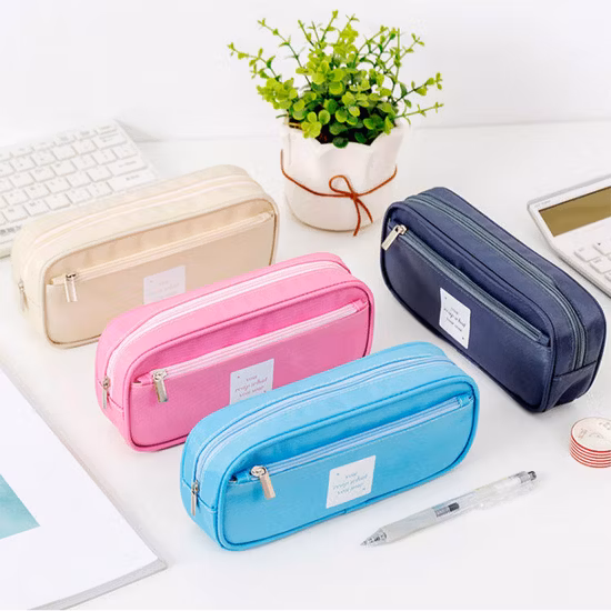 Factory Wholesale Large Capacity Pen Case Zippers Pen Bag Office Stationery Bag Pencil Case