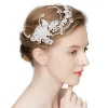 Fancy Handmade Freshwater Silver Hair Accessories Bridal Wedding Crystal Pearl Clips Hair For Long Hair
