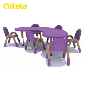 fancy plastic design plastic kid furniture table chair for children