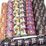 Faux Synthetic Leather Fabric Printed Sheet DIY Hair Bow Crafts Halloween Party Decoration Apparel Sewing 30*136cm