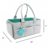 Felt Baby Diaper Caddy Organizer Nursery Nappy  Holder Portable Storage Basket Bins with Waterproof Liner