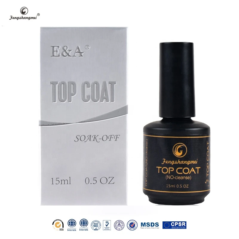 Fengshangmei factory price 3 in 1 soak off gel polish 15ML top coat nails