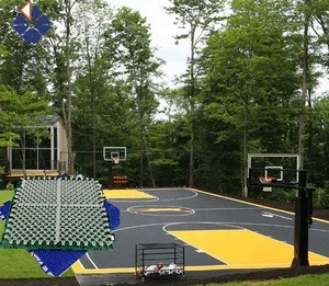 FIBA approved pp interlocking tile material portable plastic outdoor basketball court floor for 3x3
