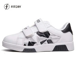 FITORY Newest Children Fashion Two Hook Loop Causal Kids Flat White Sneakers Shoes