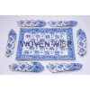 Floral Block Print Tablecloth Placemat Set Indian Handmade Floral Print Placemat Hand Block Mat Napkin Set Table Decor