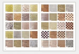 Flower Pattern Metal Mixed Glass Bathroom Mosaic Tile Customized Size Marble Stone pattern