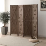 Folding screen partition panel custom Brown Antique Chinese OEM traditional wooden custom frame room partition