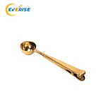 Food Grade 304 Stainless Steel Ground Coffee Measuring Scoop Spoon With Bag Clip