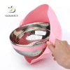 Food Grade SS304 Kitchen Rice Fruit Vegetable Pasta Washing Stainless Steel Collapsible Colander Strainer With Plastic