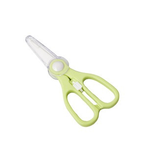 Food safe baby food Ceramic scissors with protection cover for kitchen use