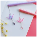 Fresh Thousand Paper Crane Pendant Gel Pen school student kids gel pens stationery supplies 0.5mm black ink